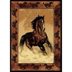Stallion Border Beige/Black 5 ft. x 7 ft. Area Rug by United Weavers