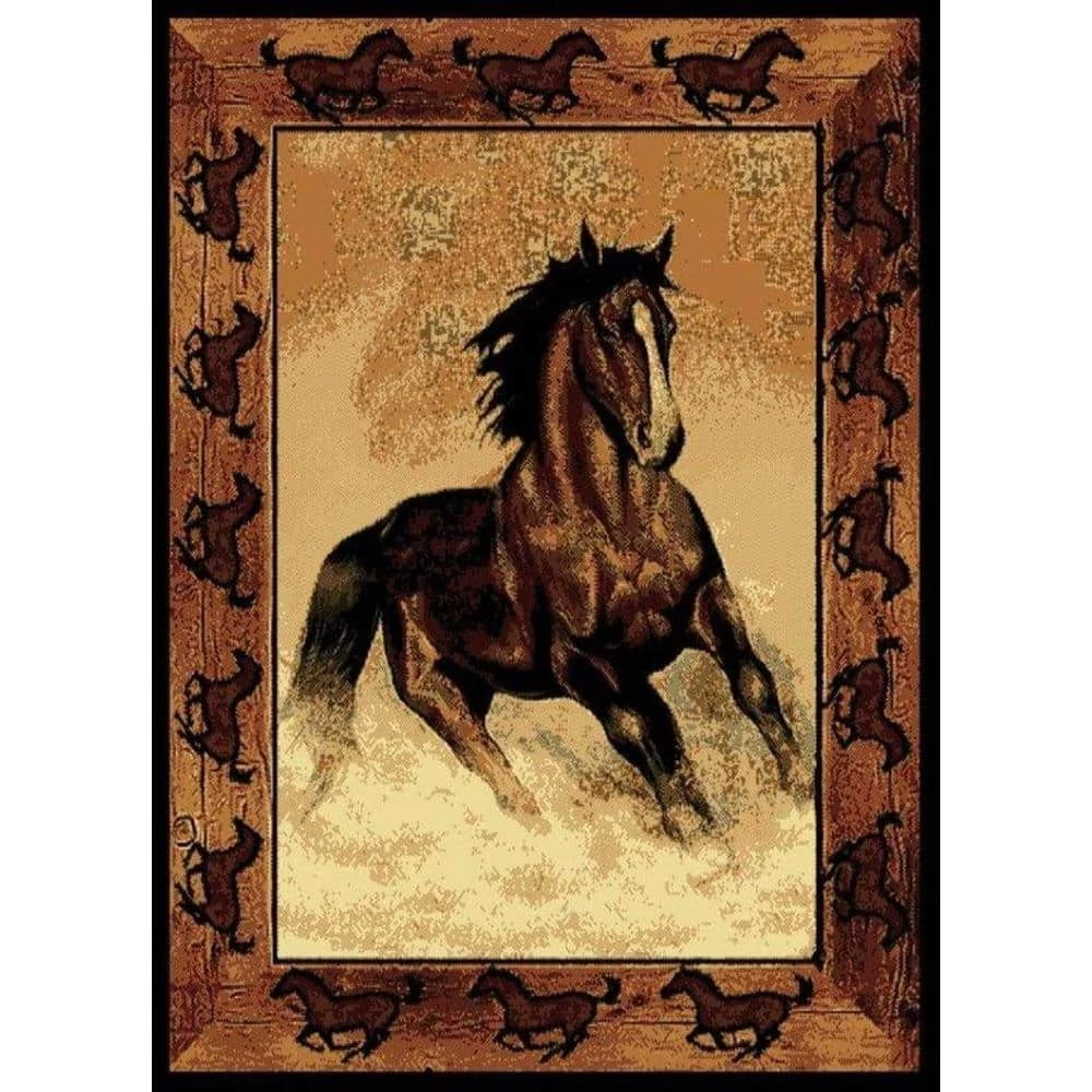 Stallion Border Beige/Black 5 ft. x 7 ft. Area Rug by United Weavers 3 Stallion Border Beige/Black 5 ft. x 7 ft. Area Rug by United Weavers