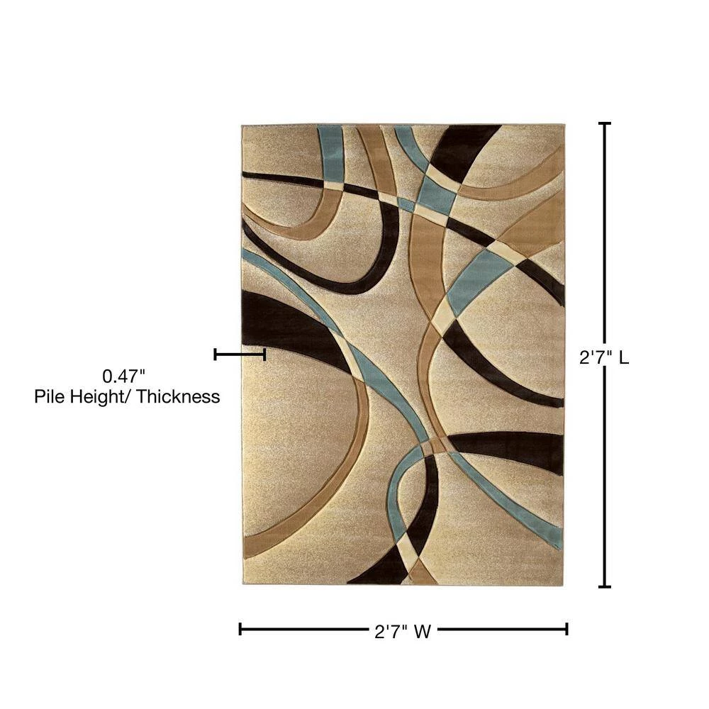 Contours La Chic Beige Accent Rug 2'7" x 4'2" by United Weavers 4 Contours La Chic Beige Accent Rug 2'7" x 4'2" by United Weavers - Image 2