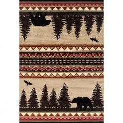 Woodside Bear Stride Beige 8 ft. x 11 ft. Oversize Area Rug by United Weavers