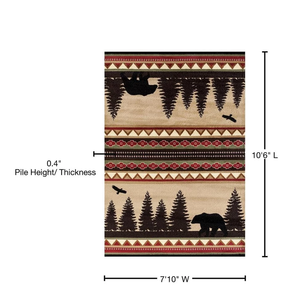 Woodside Bear Stride Beige 8 ft. x 11 ft. Oversize Area Rug by United Weavers 7 Woodside Bear Stride Beige 8 ft. x 11 ft. Oversize Area Rug by United Weavers - Image 5