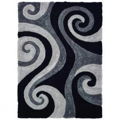 Finesse Chimes Black 5 ft. 3 in. x 7 ft. 2 in. Area Rug by United Weavers
