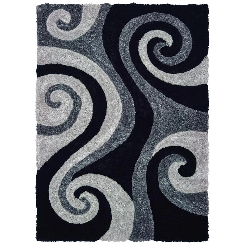 Finesse Chimes Black 5 ft. 3 in. x 7 ft. 2 in. Area Rug by United Weavers 3 Finesse Chimes Black 5 ft. 3 in. x 7 ft. 2 in. Area Rug by United Weavers