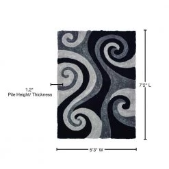 Finesse Chimes Black 5 ft. 3 in. x 7 ft. 2 in. Area Rug by United Weavers 12 Finesse Chimes Black 5 ft. 3 in. x 7 ft. 2 in. Area Rug by United Weavers -United Weavers shop black united weavers area rugs 2100 21570 58 76 1000