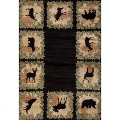 Woodside Woodsman Border Black 2 ft. x 3 ft. Area Rug by United Weavers