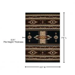 Manhattan Phoenix Black 5 ft. 3 in. x 7 ft. 6 in. Area Rug by United Weavers -United Weavers shop black united weavers area rugs 940 36070 69 76 1000