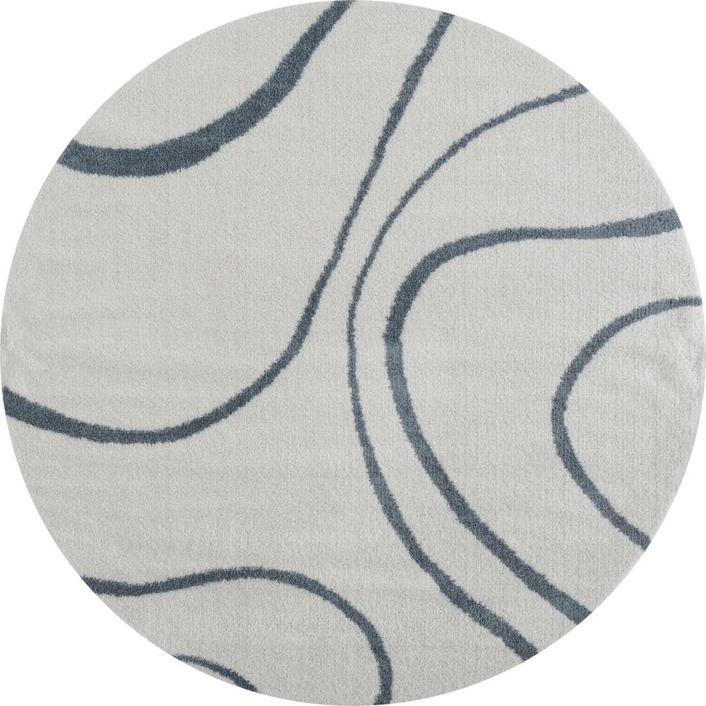 Tranquility Yasu Blue/Grey 7 ft. 10 in. x 7 ft. 10 in. Round Rug by United Weavers 3 Tranquility Yasu Blue/Grey 7 ft. 10 in. x 7 ft. 10 in. Round Rug by United Weavers