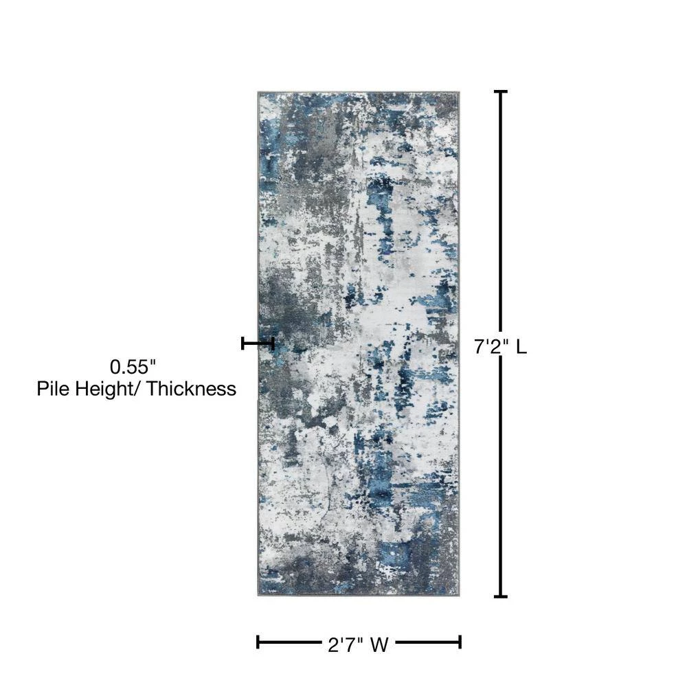 Volos Thalia Blue 2 ft. 7 in. x 7 ft. 2 in. Runner Rug by United Weavers 7 Volos Thalia Blue 2 ft. 7 in. x 7 ft. 2 in. Runner Rug by United Weavers - Image 6