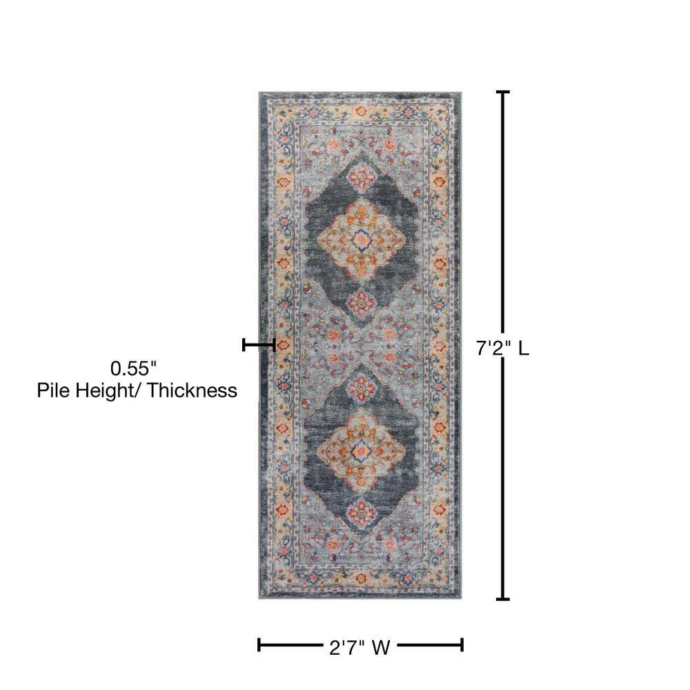 Volos Phaedra Blue 2 ft. 7 in. x 7 ft. 2 in. Runner Rug by United Weavers 8 Volos Phaedra Blue 2 ft. 7 in. x 7 ft. 2 in. Runner Rug by United Weavers - Image 6