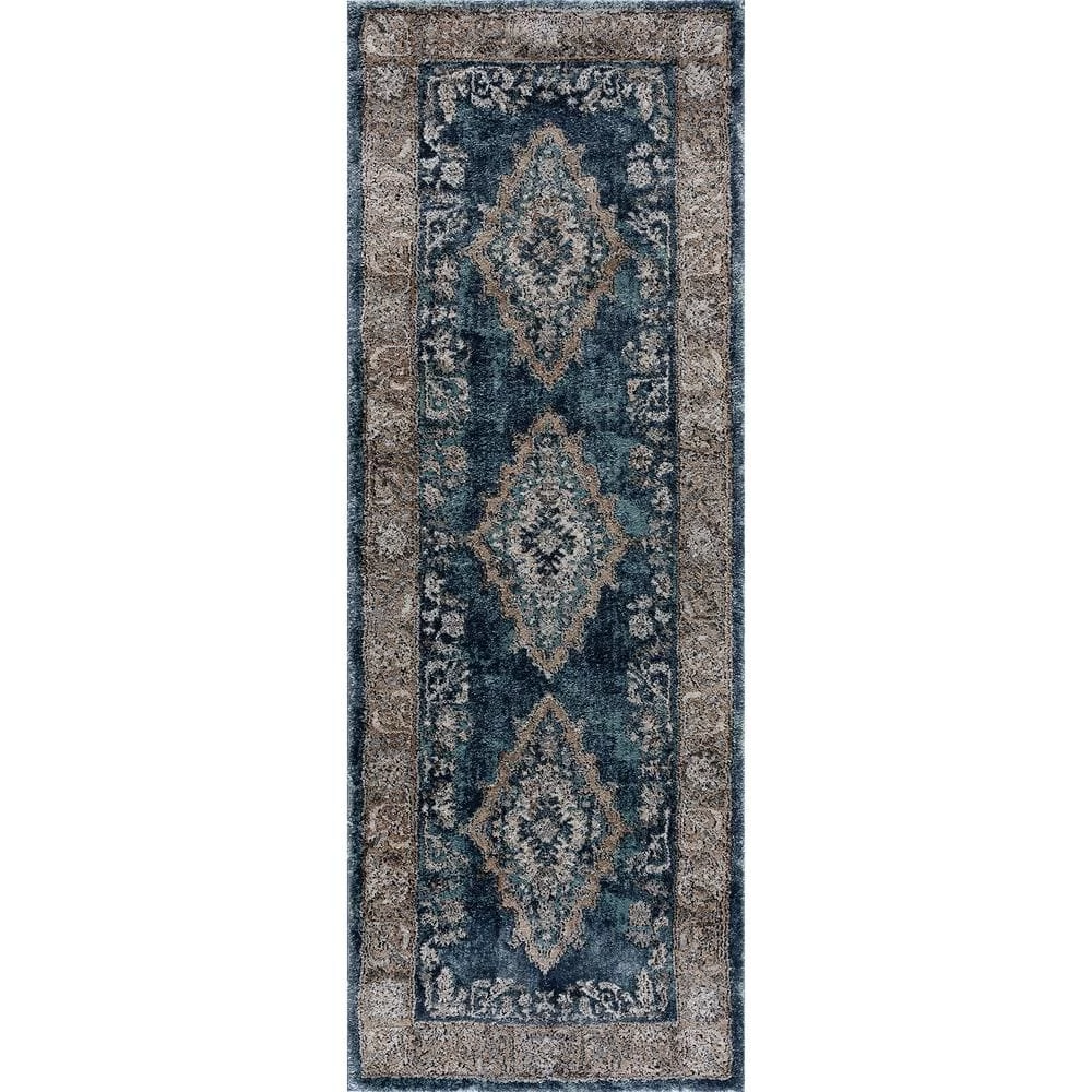 Portsmouth Home Sky Blue 2 ft. 7 in. x 7 ft. 2 in. Runner Rug by United Weavers 3 Portsmouth Home Sky Blue 2 ft. 7 in. x 7 ft. 2 in. Runner Rug by United Weavers