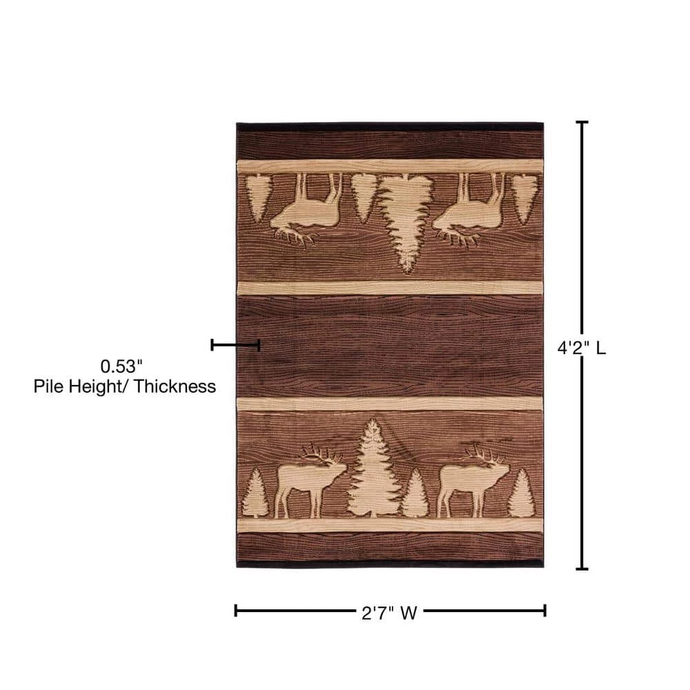 Cottage Deering Brown 2 ft. 7 in. x 4 ft. 2 in. Area Rug by United Weavers 7 Cottage Deering Brown 2 ft. 7 in. x 4 ft. 2 in. Area Rug by United Weavers - Image 5