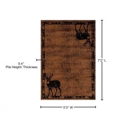 Woodside Deer Gaze Brown 5 ft. x 7 ft. Area Rug by United Weavers -United Weavers shop brown united weavers area rugs 712 30950 58 76 1000