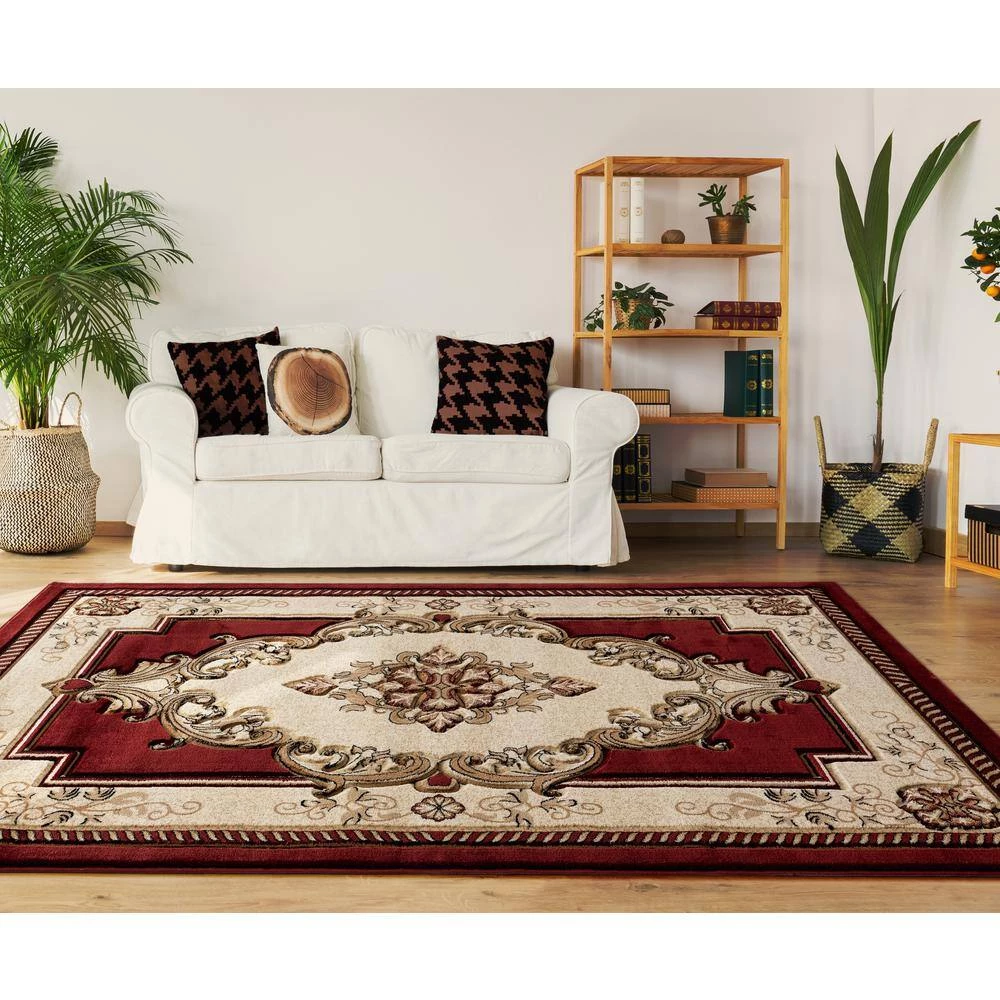 Bristol Fallon Burgundy 7 ft. 10 in. x 7 ft. 10 in. Round Rug by United Weavers 7 Bristol Fallon Burgundy 7 ft. 10 in. x 7 ft. 10 in. Round Rug by United Weavers - Image 5