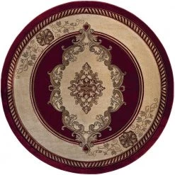 Bristol Fallon Burgundy 7 ft. 10 in. x 7 ft. 10 in. Round Rug by United Weavers