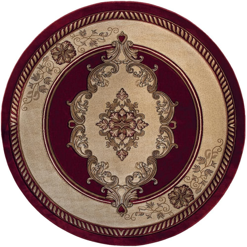 Bristol Fallon Burgundy 7 ft. 10 in. x 7 ft. 10 in. Round Rug by United Weavers 3 Bristol Fallon Burgundy 7 ft. 10 in. x 7 ft. 10 in. Round Rug by United Weavers