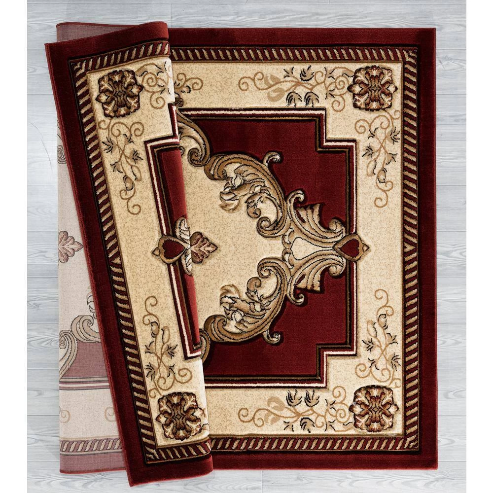 Bristol Fallon Burgundy 7 ft. 10 in. x 7 ft. 10 in. Round Rug by United Weavers 4 Bristol Fallon Burgundy 7 ft. 10 in. x 7 ft. 10 in. Round Rug by United Weavers - Image 2