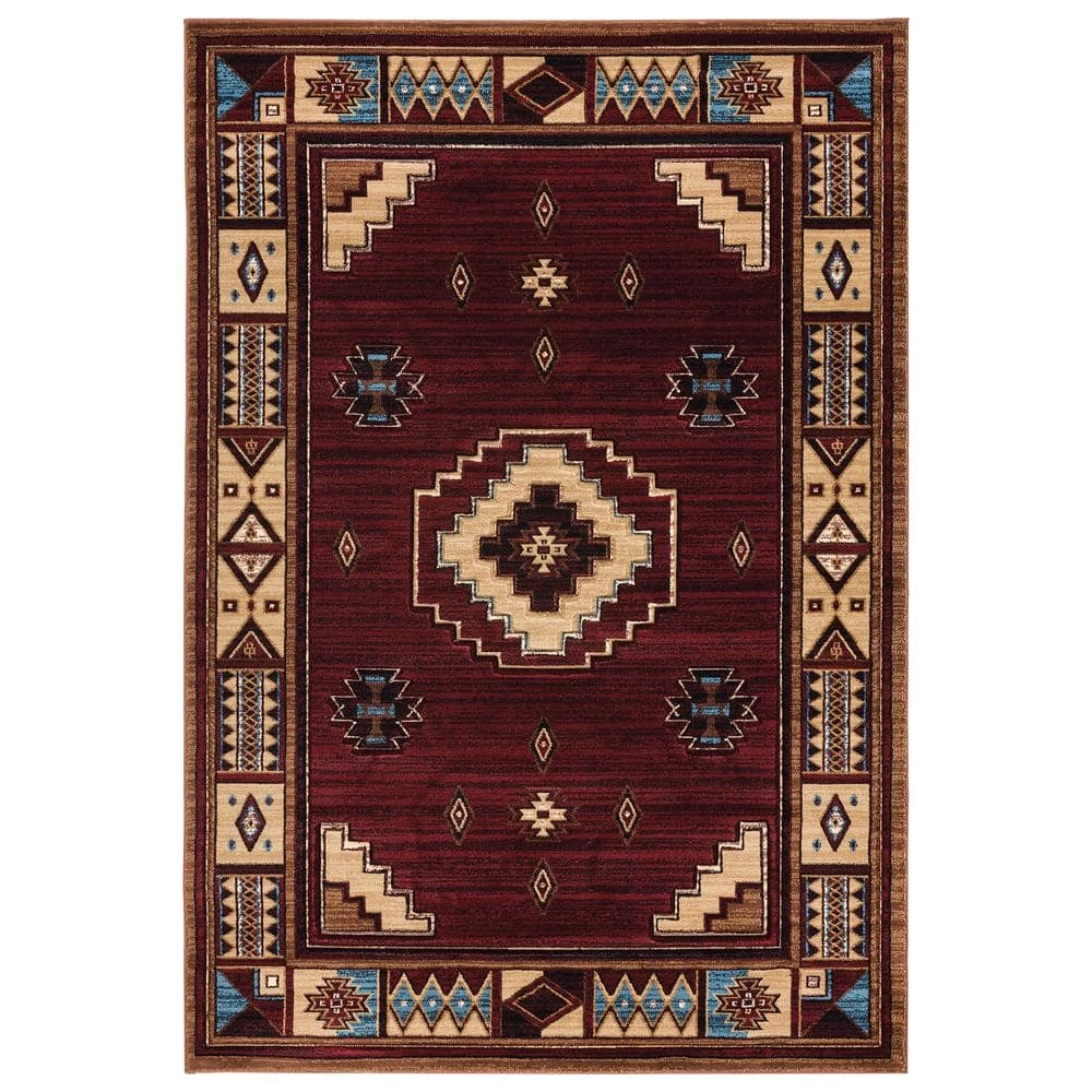 Cottage Pelican Park Burgundy 7 ft. 10 in. x 10 ft. 6 in. Area Rug by United Weavers 3 Cottage Pelican Park Burgundy 7 ft. 10 in. x 10 ft. 6 in. Area Rug by United Weavers