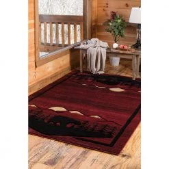 Cottage Treetops Burgundy 7 ft. 10 in. x 10 ft. 6 in. Area Rug by United Weavers -United Weavers shop burgundy united weavers area rugs 2055 41234 912 1d 1000