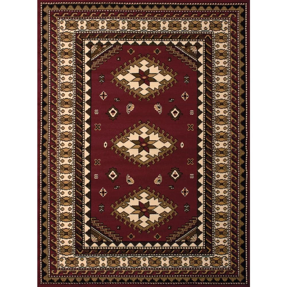 Dallas Tres Burgundy 5 ft. x 7 ft. Indoor Area Rug by United Weavers 3 Dallas Tres Burgundy 5 ft. x 7 ft. Indoor Area Rug by United Weavers