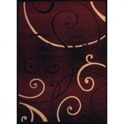 Dallas Bangles Burgundy 5 ft. x 7 ft. Indoor Area Rug by United Weavers