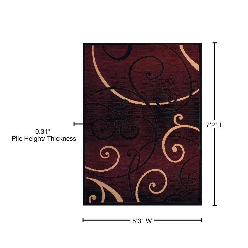 Dallas Bangles Burgundy 5 ft. x 7 ft. Indoor Area Rug by United Weavers 9 Dallas Bangles Burgundy 5 ft. x 7 ft. Indoor Area Rug by United Weavers - Image 7