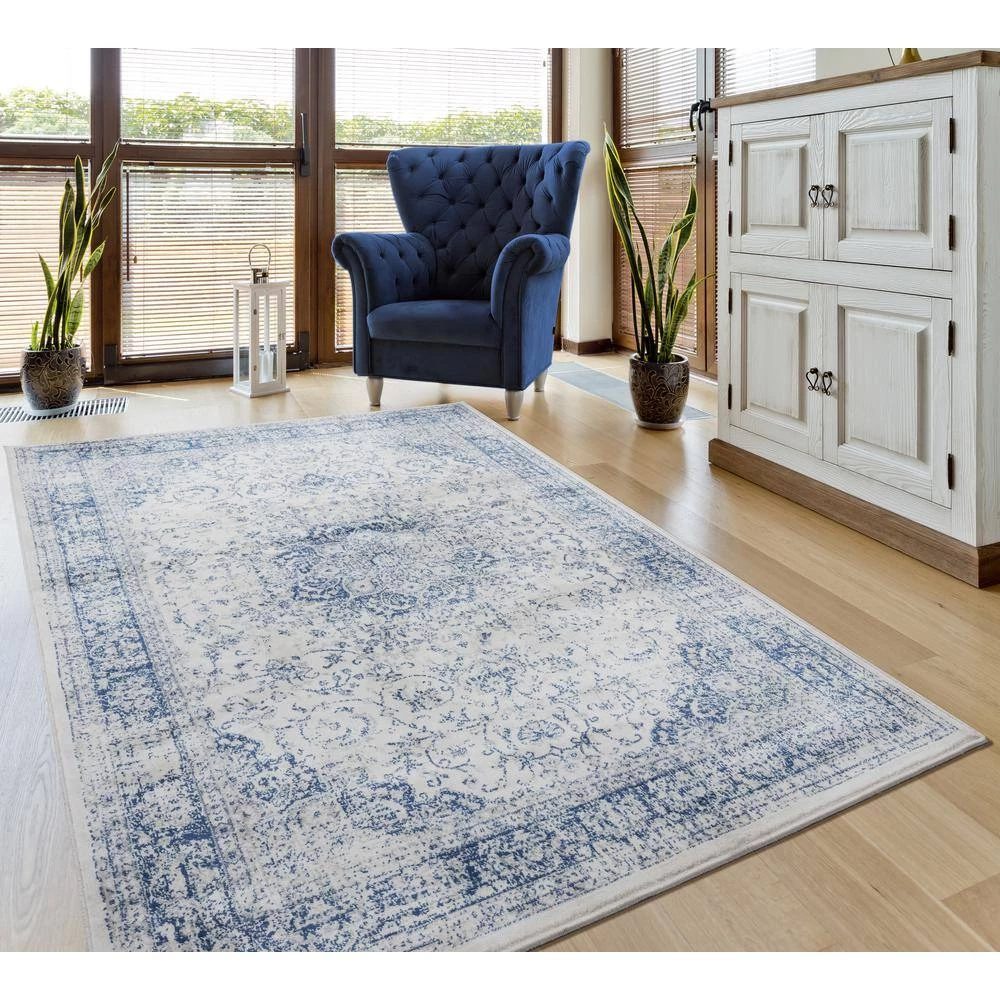 Clairmont Larnaca Denim Blue 7 ft. 10 in. x 10 ft. 6 in. Area Rug by United Weavers 8 Clairmont Larnaca Denim Blue 7 ft. 10 in. x 10 ft. 6 in. Area Rug by United Weavers - Image 6