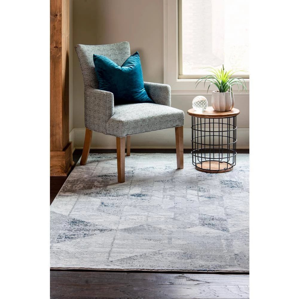 Madrid Marbella Denim Blue 7 ft. 10 in. x 10 ft. 6 in. Area Rug by United Weavers 4 Madrid Marbella Denim Blue 7 ft. 10 in. x 10 ft. 6 in. Area Rug by United Weavers - Image 2