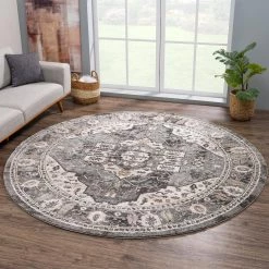 Portsmouth Originality Gray 7 ft. 11 in. x 7 ft. 11 in. Round Rug by United Weavers 11 Portsmouth Originality Gray 7 ft. 11 in. x 7 ft. 11 in. Round Rug by United Weavers -United Weavers shop gray united weavers area rugs 3110 40272 88r 31 1000