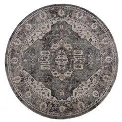 Portsmouth Originality Gray 7 ft. 11 in. x 7 ft. 11 in. Round Rug by United Weavers