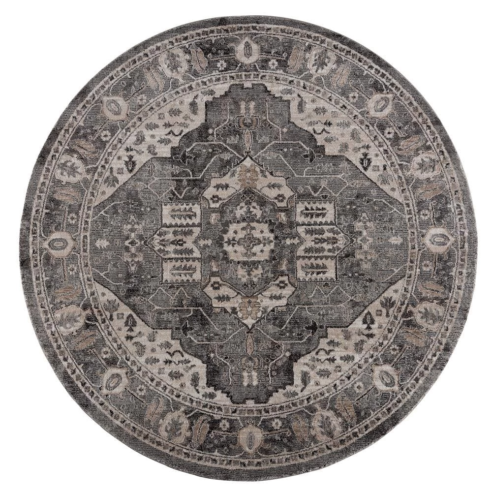 Portsmouth Originality Gray 7 ft. 11 in. x 7 ft. 11 in. Round Rug by United Weavers 3 Portsmouth Originality Gray 7 ft. 11 in. x 7 ft. 11 in. Round Rug by United Weavers
