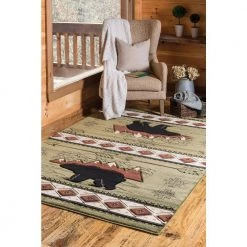 Cottage Timberland Green 7 ft. 10 in. x 10 ft. 6 in. Area Rug by United Weavers -United Weavers shop green united weavers area rugs 2055 41845 912 31 1000