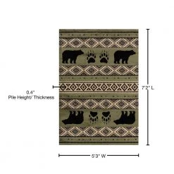 Woodside Bear Imprint Green 5 ft. x 7 ft. Area Rug by United Weavers 11 Woodside Bear Imprint Green 5 ft. x 7 ft. Area Rug by United Weavers -United Weavers shop green united weavers area rugs 712 30845 58 76 1000