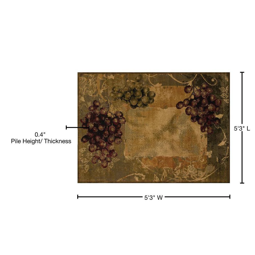 Affinity Vineyard Green 5 ft. 3 in. x 7 ft. 2 in. Abstract Polypropylene Area Rug by United Weavers 10 Affinity Vineyard Green 5 ft. 3 in. x 7 ft. 2 in. Abstract Polypropylene Area Rug by United Weavers - Image 8