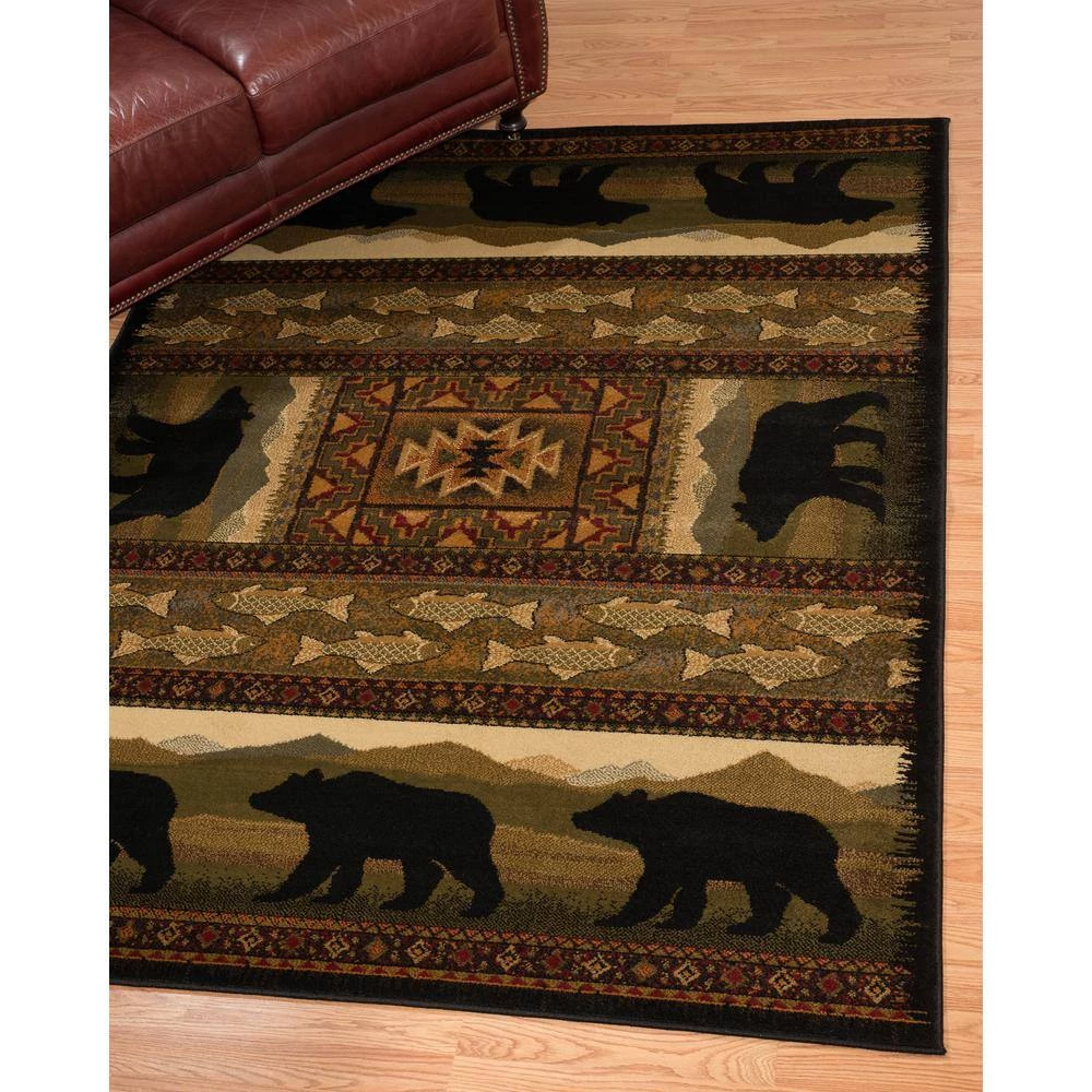 Affinity Black Bears Lodge 7 ft. 10 in. x 10 ft. 6 in. Area Rug by United Weavers 8 Affinity Black Bears Lodge 7 ft. 10 in. x 10 ft. 6 in. Area Rug by United Weavers - Image 6