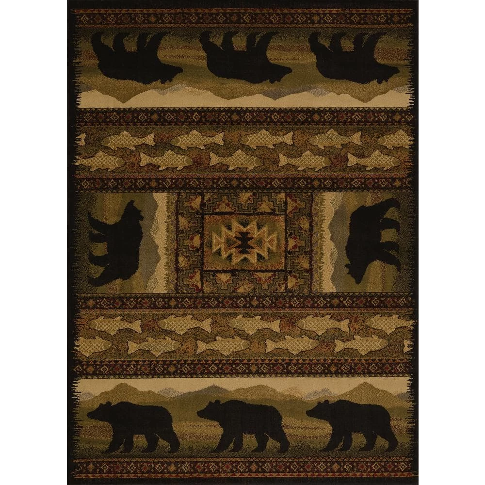 Affinity Black Bears Lodge 7 ft. 10 in. x 10 ft. 6 in. Area Rug by United Weavers 3 Affinity Black Bears Lodge 7 ft. 10 in. x 10 ft. 6 in. Area Rug by United Weavers