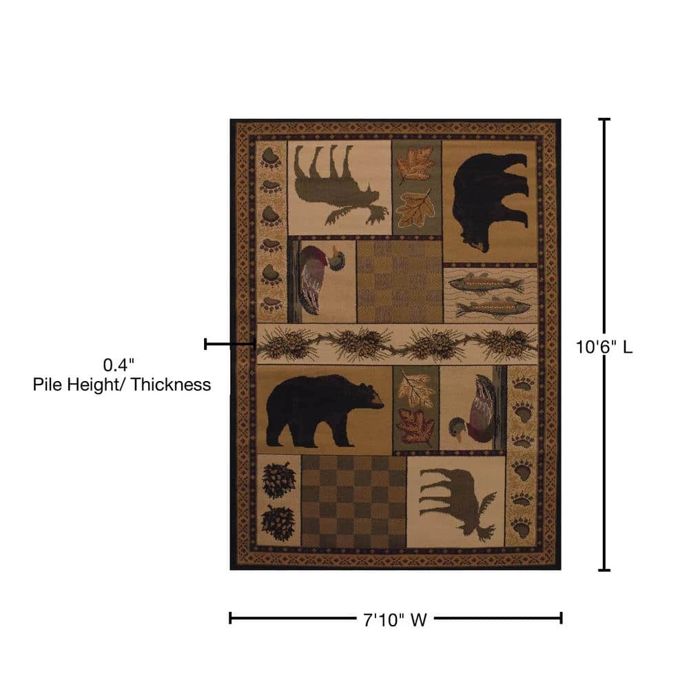 Affinity Pine Montage Lodge 7 ft. 10 in. x 10 ft. 6 in. Area Rug by United Weavers 7 Affinity Pine Montage Lodge 7 ft. 10 in. x 10 ft. 6 in. Area Rug by United Weavers - Image 5