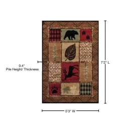 Woodside Hunter's Patchwork Multi 5 ft. x 7 ft. Area Rug by United Weavers -United Weavers shop multi united weavers area rugs 712 30375 58 76 1000