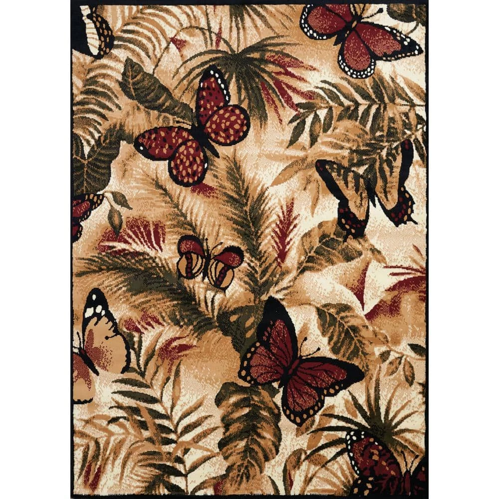 Legends Butterfly Jungle Multi 5 ft. 3 in. x 7 ft. 2 in. Area Rug by United Weavers 3 Legends Butterfly Jungle Multi 5 ft. 3 in. x 7 ft. 2 in. Area Rug by United Weavers