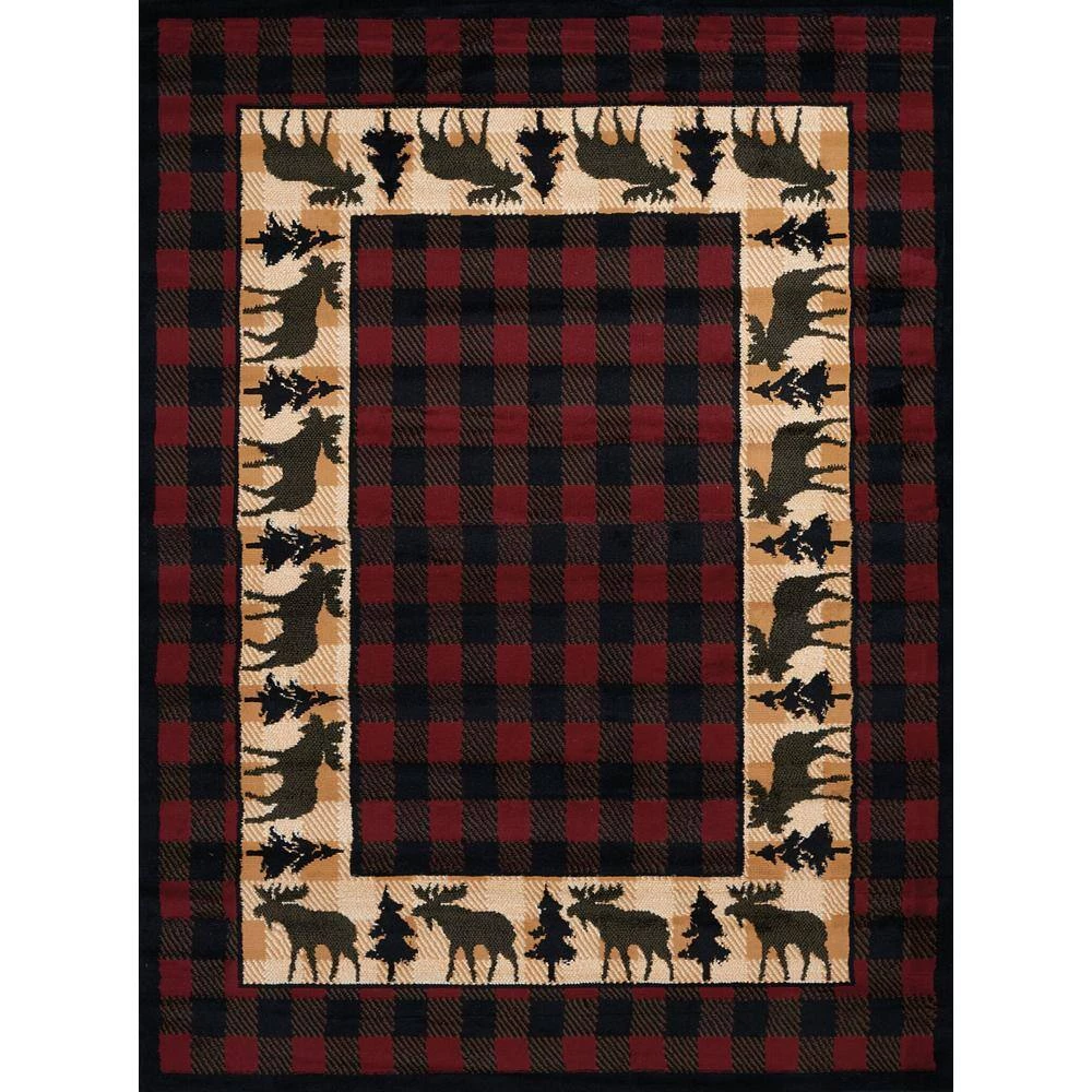 Legends Woodlands Multi 5 ft. 3 in. x 7 ft. 2 in. Plaid Polypropylene Area Rug by United Weavers 3 Legends Woodlands Multi 5 ft. 3 in. x 7 ft. 2 in. Plaid Polypropylene Area Rug by United Weavers