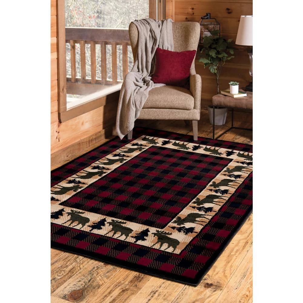 Legends Woodlands Multi 5 ft. 3 in. x 7 ft. 2 in. Plaid Polypropylene Area Rug by United Weavers 4 Legends Woodlands Multi 5 ft. 3 in. x 7 ft. 2 in. Plaid Polypropylene Area Rug by United Weavers - Image 2