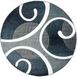 Bristol Riley Navy 7 ft. 10 in. x 7 ft. 10 in. Round Rug by United Weavers