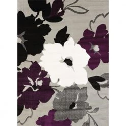 Cristall Snow Blossom Plum Area Rug 5'3" x 7'2" by United Weavers