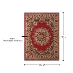 Floral Kerman Red 2 ft. 3 in. x 7 ft. 2 in. Indoor Area Rug by United Weavers -United Weavers shop red united weavers area rugs 851 10130 28a 76 1000