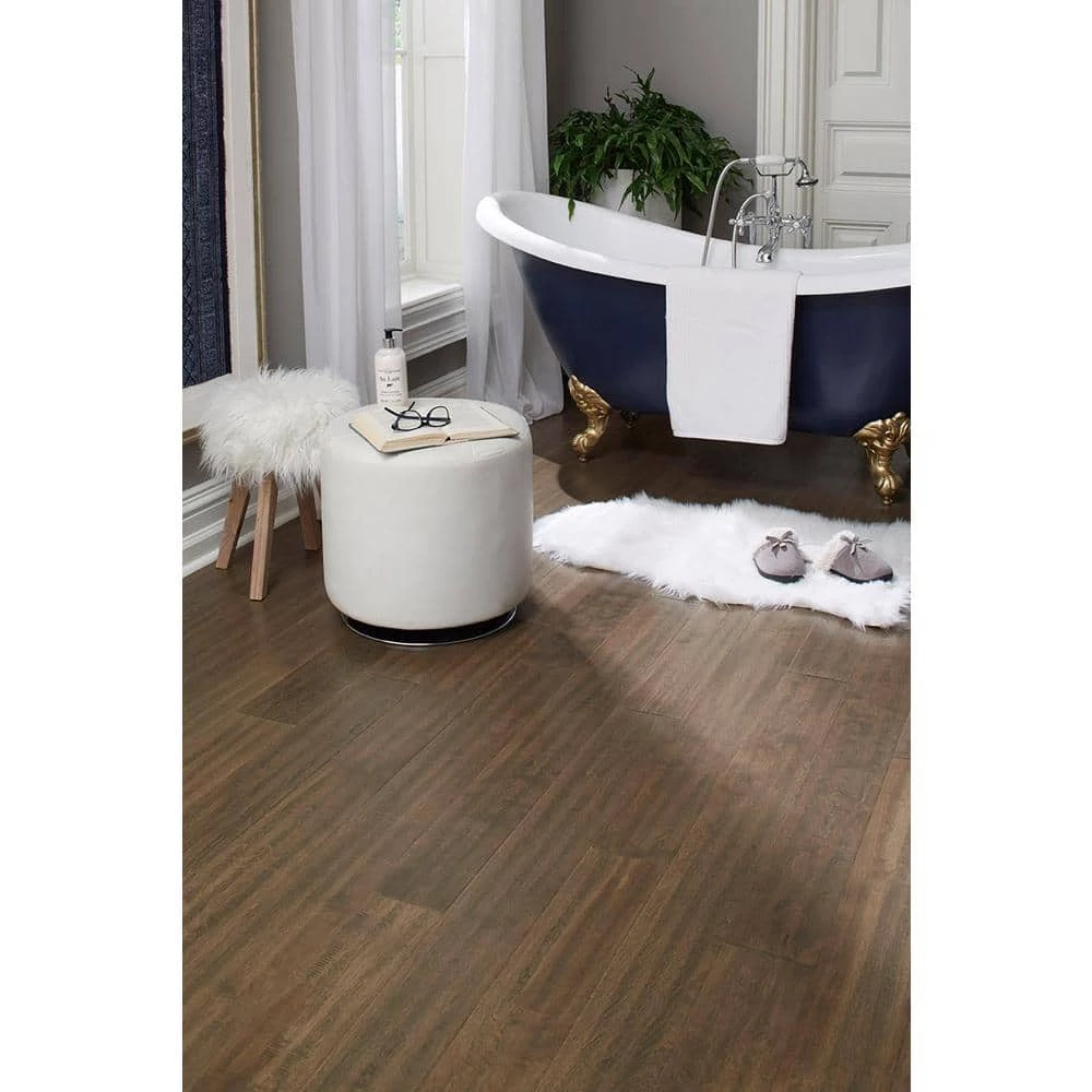 Tanned Leather 0.28 in. Thick x 5 in. W x Varying Length Waterproof Engineered Hardwood Flooring (16.68 sq. ft./case) by OptiWood 4 Tanned Leather 0.28 in. Thick x 5 in. W x Varying Length Waterproof Engineered Hardwood Flooring (16.68 sq. ft./case) by OptiWood - Image 2