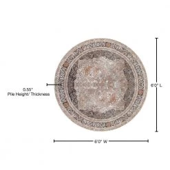 Volos Zoe Taupe 6 ft. x 6 ft. Round Rug by United Weavers 14 Volos Zoe Taupe 6 ft. x 6 ft. Round Rug by United Weavers -United Weavers shop taupe united weavers area rugs 2450 20994 66r 76 1000