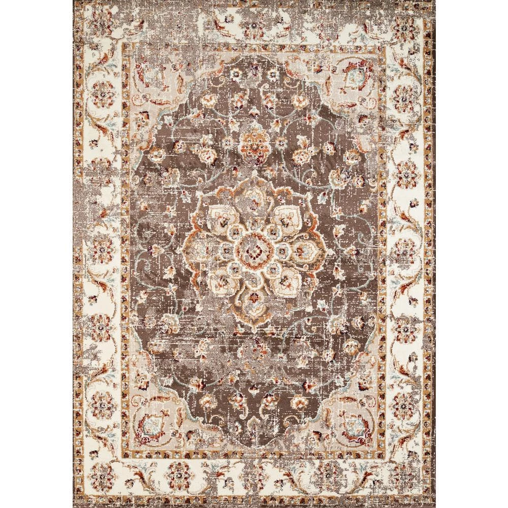 Bridges Ponte Vecchio Taupe 9 ft. 10 in. x 13 ft. 2 in. Oriental Olefin Area Rug by United Weavers 3 Bridges Ponte Vecchio Taupe 9 ft. 10 in. x 13 ft. 2 in. Oriental Olefin Area Rug by United Weavers