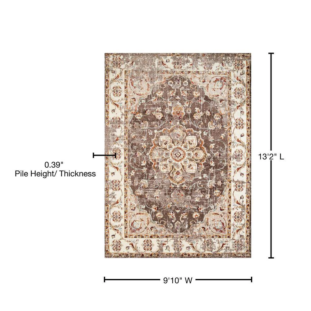 Bridges Ponte Vecchio Taupe 9 ft. 10 in. x 13 ft. 2 in. Oriental Olefin Area Rug by United Weavers 9 Bridges Ponte Vecchio Taupe 9 ft. 10 in. x 13 ft. 2 in. Oriental Olefin Area Rug by United Weavers - Image 7