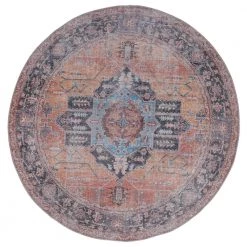 Divine Forest Terracotta 7 ft. 11 in. x 7 ft. 11 in. Round Rug by United Weavers
