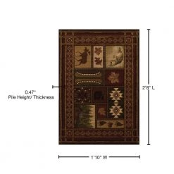 Contours Cabin Chalet Toffee 1 ft. 10 in. x 2 ft. 8 in. Abstract Polypropylene Area Rug by United Weavers -United Weavers shop toffee united weavers area rugs 510 27559 24 76 1000