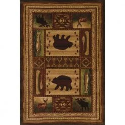 Designer Contours CEM Bear Wilderness Toffee 3 ft. x 7 ft. Area Rug by United Weavers